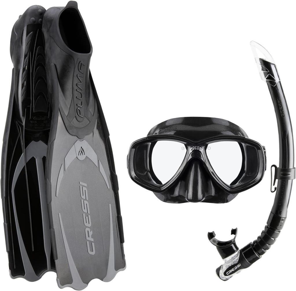 Cressi Pluma Bag Palet Maske Şnorkel Set,45-46 Siyah
