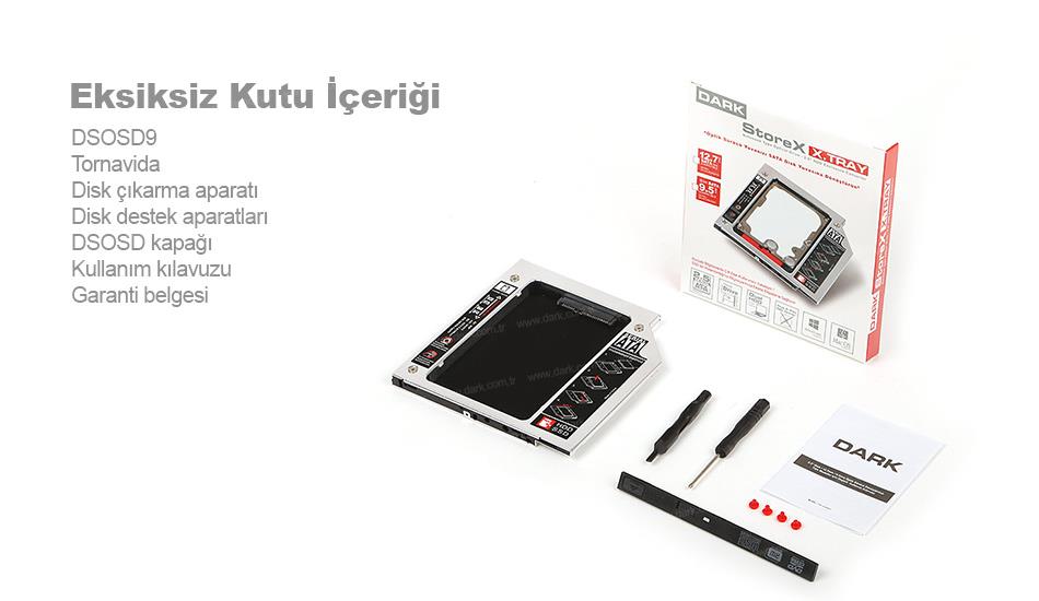 حاوية إضافية لمحرك الأقراص الصلبة SATA لأجهزة الكمبيوتر المحمولة ذات اللون الداكن مقاس 12.7 مم (DK-AC-DSOSD12)