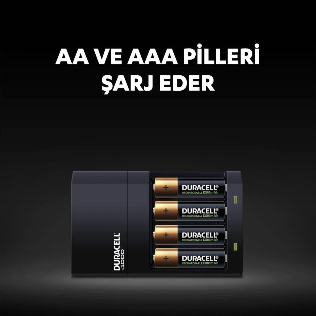 Duracell CEF 14 Pil Şarj Aleti + 1300 mAh 2'li AA + 750 mAh 2'li AAA Şarj Edilebilir Pil Teşhir