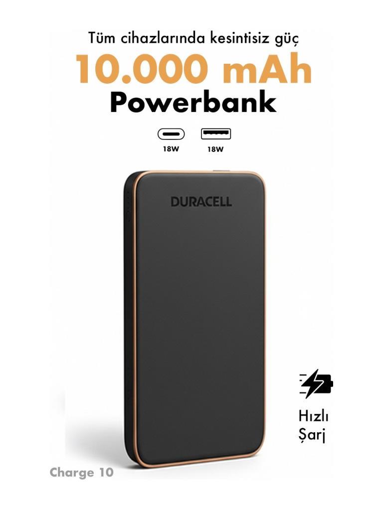 Duracell 10000 mAh Hızlı Şarj Powerbank Outlet