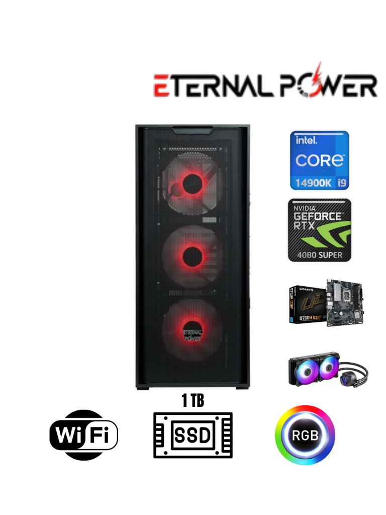 Eternal Power Intel i9 14900K RTX 4080 SUPER Gaming PC | 16GB DDR5 | 1TB NVMe M.2 | B760M WiFi | 750W |M 240mm Sıvı Soğutma