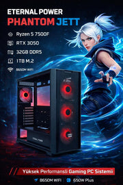 Eternal Power PHANTOM JETT Ryzen 5 7500F RTX 3050 32GB DDR5 1TB M.2 B650M WIFI 650W Gaming PC