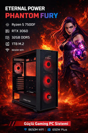 Eternal Power PHANTOM FURY Ryzen 5 7500F RTX 3060 32GB DDR5 1TB M.2 B650M WIFI 650W Gaming PC