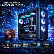 Eternal Power NOVA FUSION Ryzen 5 7500F RTX 5070 32GB DDR5 1TB M.2 B650M WIFI 750W 360mm Gaming PC