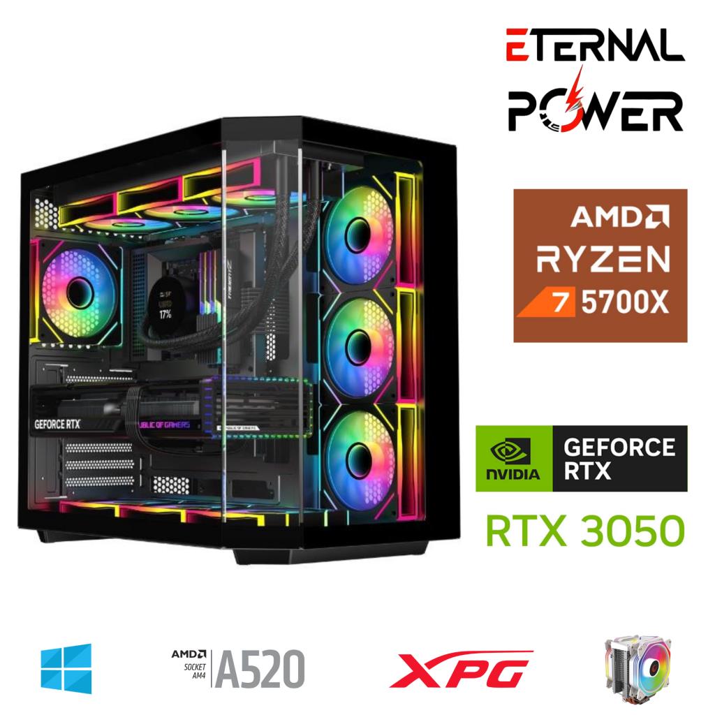 ETERNAL POWER RYZEN 7 5700X 32G DDR4 1TB M.2 RTX3050 A520 A650W