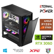 ETERNAL POWER RYZEN 7 5700X 32G DDR4 1TB M.2 RTX3060 A520 M650W