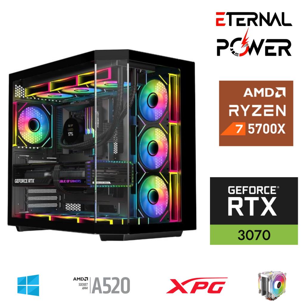 ETERNAL POWER RYZEN 7 5700X 32G DDR4 1TB M.2 RTX3070 A520 A650W