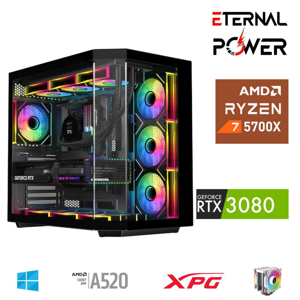 ETERNAL POWER RYZEN 7 5700X 32G DDR4 1TB M.2 RTX3080 A520 A650W