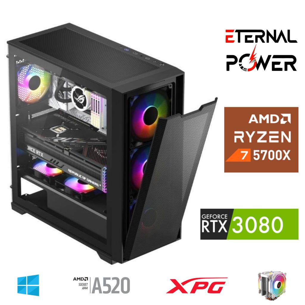 ETERNAL POWER RYZEN 7 5700X 32G DDR4 1TB M.2 RTX3080 A520 M650W