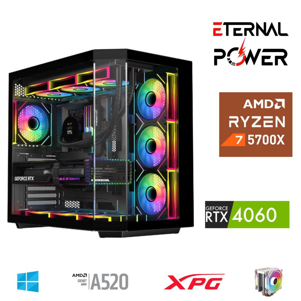 ETERNAL POWER RYZEN 7 5700X 32G DDR4 1TB M.2 RTX4060 A520 A650W