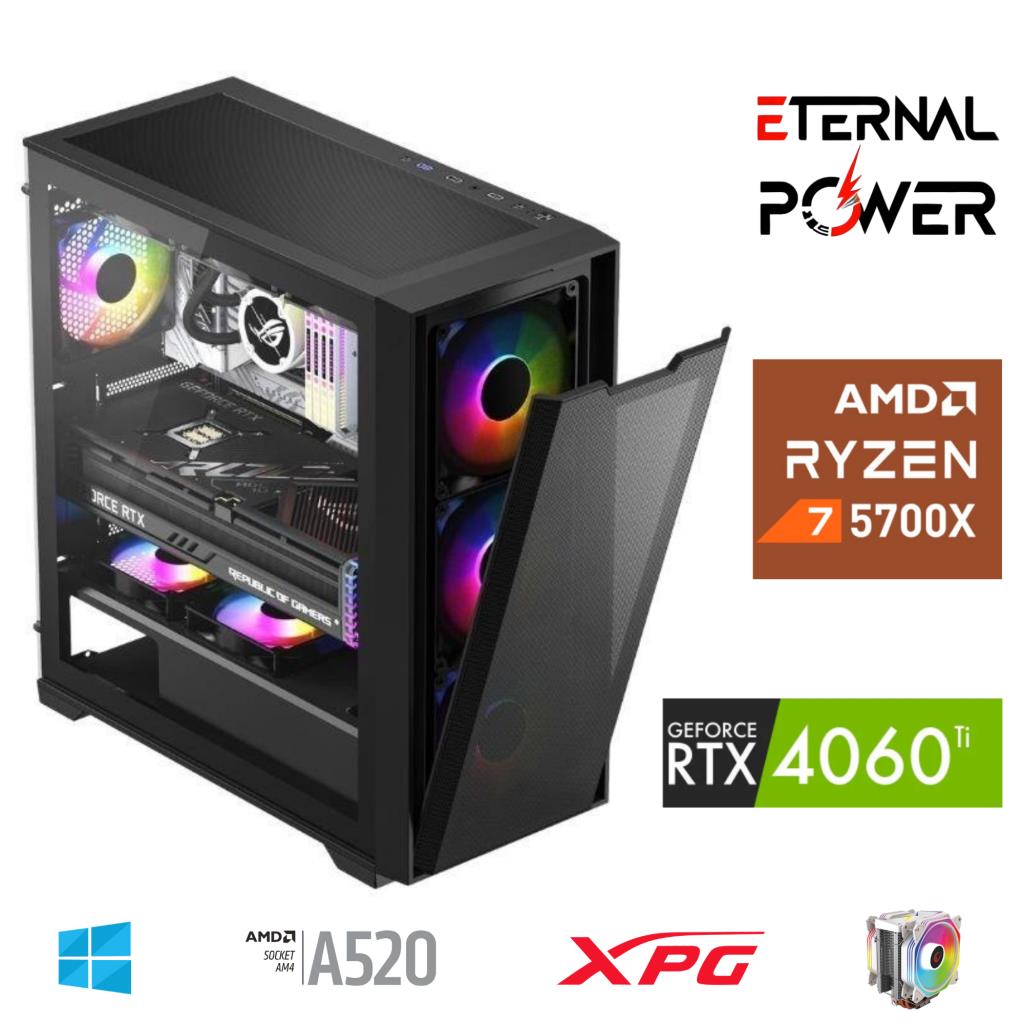 ETERNAL POWER RYZEN 7 5700X 32G DDR4 1TB M.2 RTX4060Ti A520 M650W