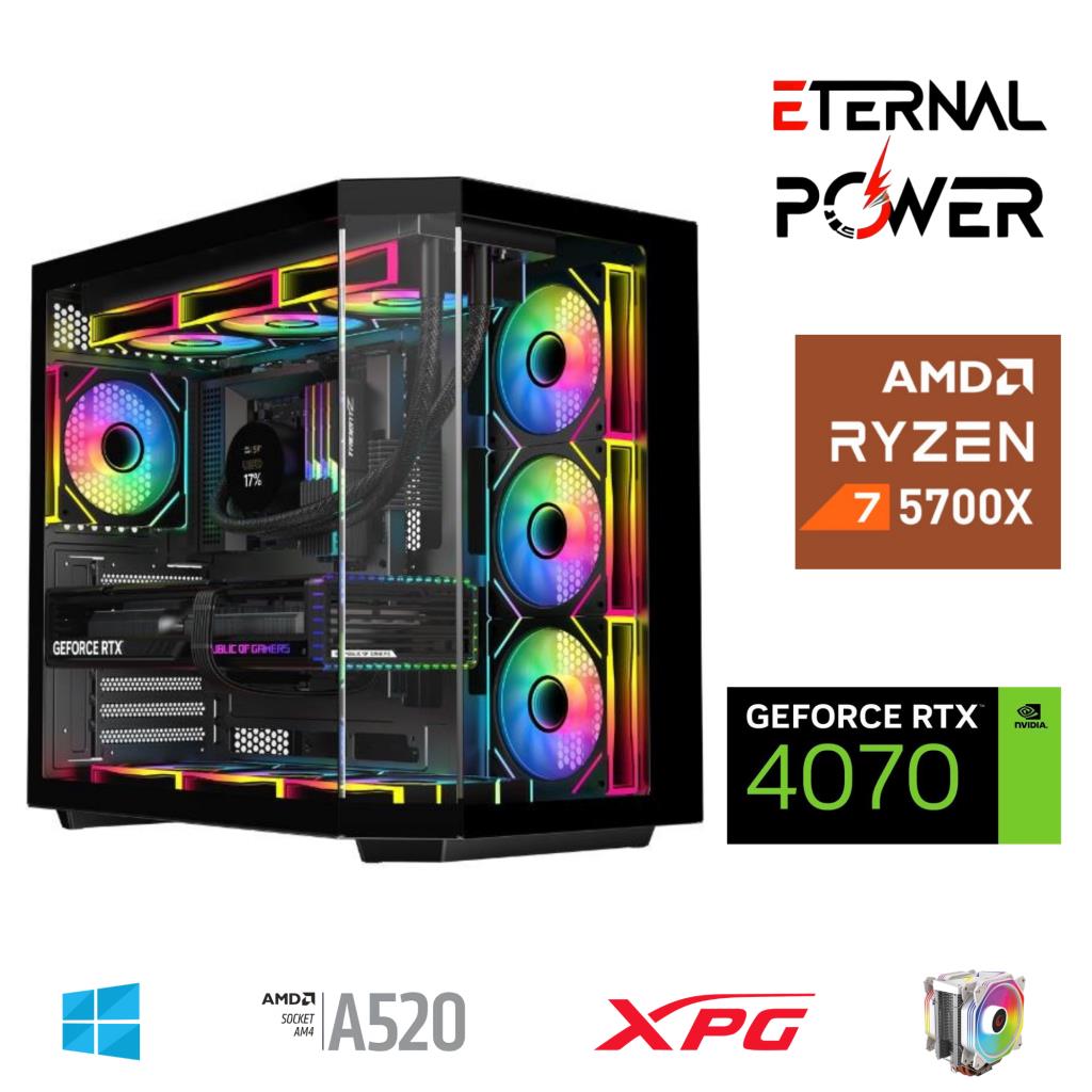 ETERNAL POWER RYZEN 7 5700X 32G DDR4 1TB M.2 RTX4070 A520 A750W