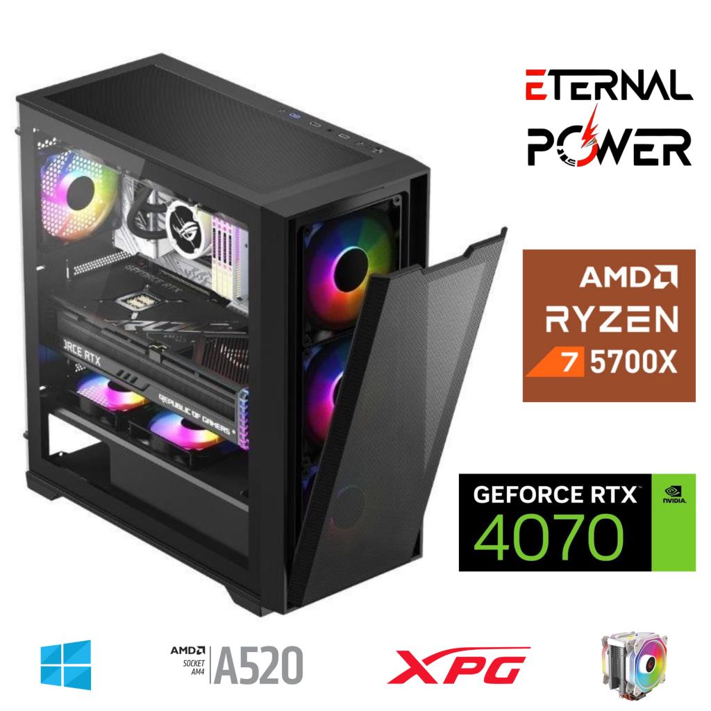 ETERNAL POWER RYZEN 7 5700X 32G DDR4 1TB M.2 RTX4070 A520 M750W