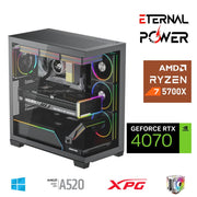 ETERNAL POWER RYZEN 7 5700X 32G DDR4 1TB M.2 RTX4070 A520 T750W