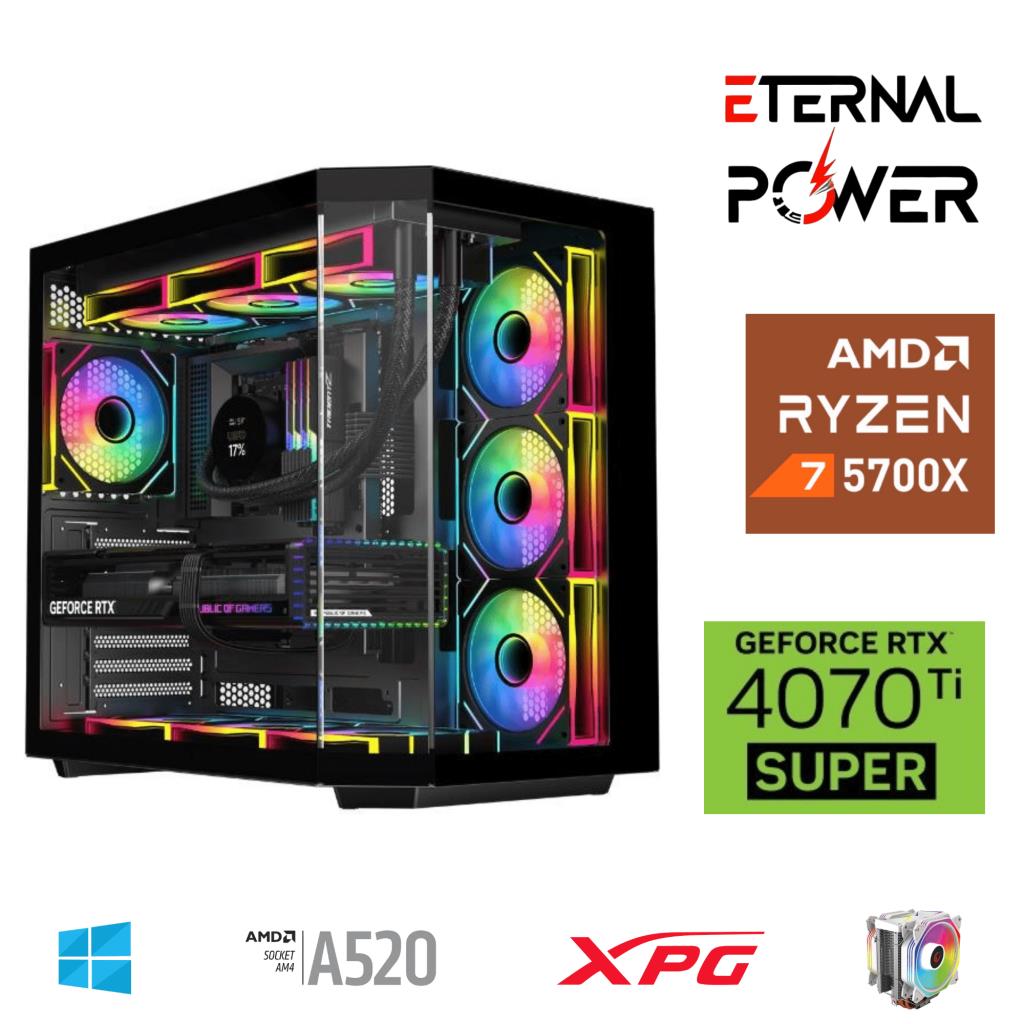 ETERNAL POWER RYZEN 7 5700X 32G DDR4 1TB M.2 RTX4070Ti Super A520 A750W