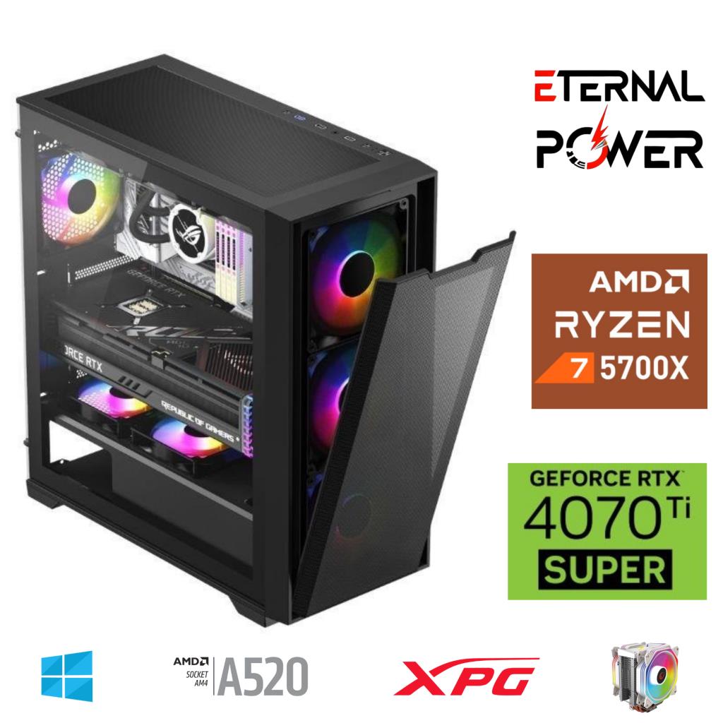 ETERNAL POWER RYZEN 7 5700X 32G DDR4 1TB M.2 RTX4070Ti Super A520 M750W