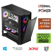 ETERNAL POWER RYZEN 7 5700X 32G DDR4 1TB M.2 RTX4070Ti Super A520 M750W