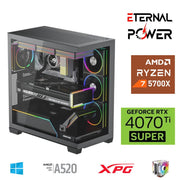 ETERNAL POWER RYZEN 7 5700X 32G DDR4 1TB M.2 RTX4070Ti Super A520 T750W