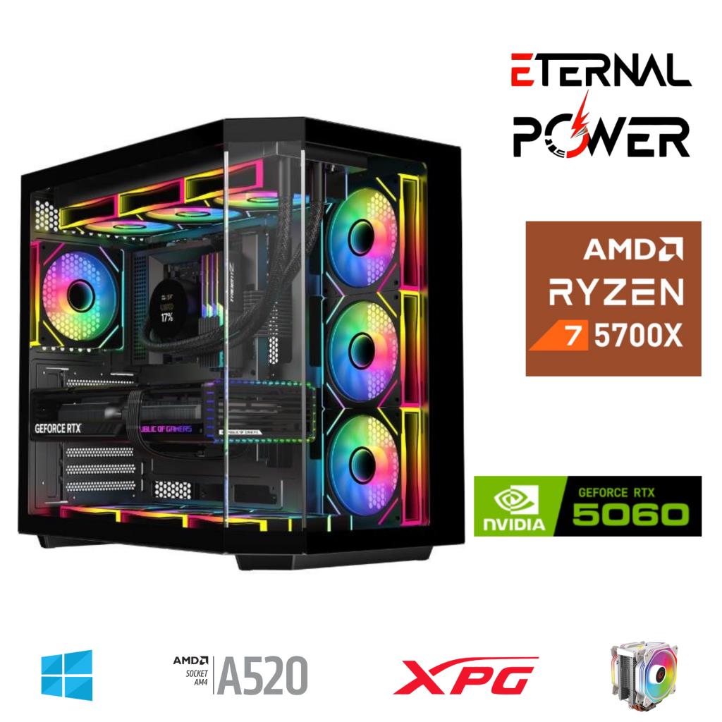 ETERNAL POWER RYZEN 7 5700X 32G DDR4 1TB M.2 RTX5060 A520 A650W