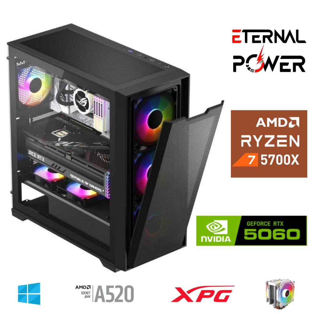 ETERNAL POWER RYZEN 7 5700X 32G DDR4 1TB M.2 RTX5060 A520 M650W