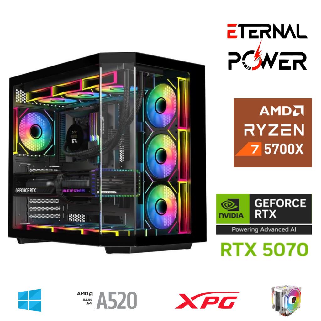 ETERNAL POWER RYZEN 7 5700X 32G DDR4 1TB M.2 RTX5070 A520 A750W