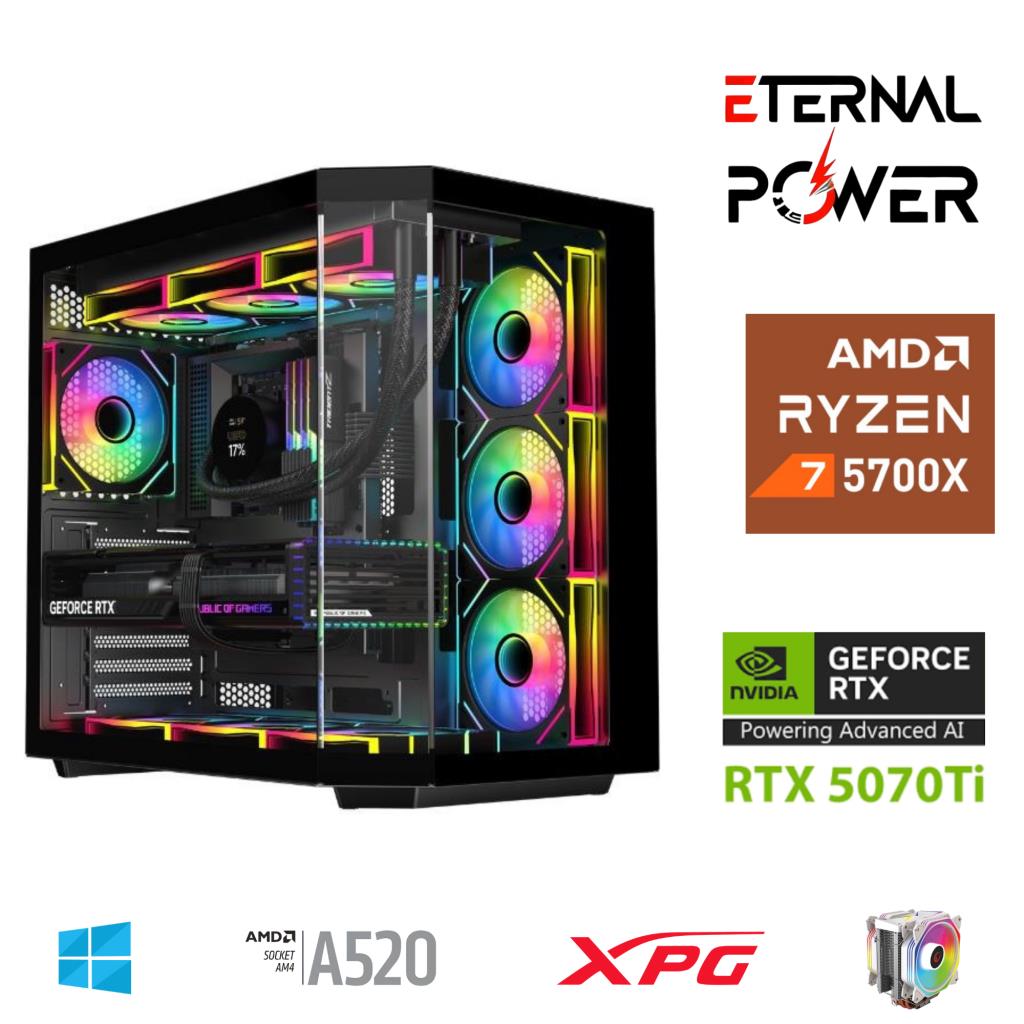 ETERNAL POWER RYZEN 7 5700X 32G DDR4 1TB M.2 RTX5070Ti A520 A750W