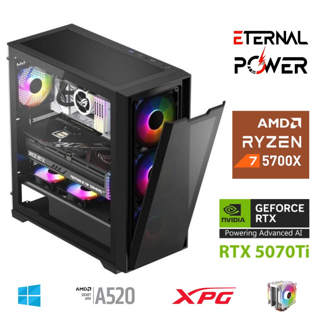 ETERNAL POWER RYZEN 7 5700X 32G DDR4 1TB M.2 RTX5070Ti A520 M750W