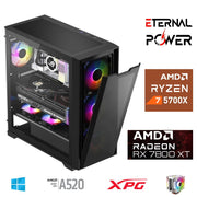 ETERNAL POWER RYZEN 7 5700X 32G DDR4 1TB M.2 RX7800XT A520 M650W
