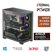 ETERNAL POWER RYZEN 7 5700X 32G DDR4 1TB M.2 RX7800XT A520 T650W