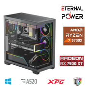 ETERNAL POWER RYZEN 7 5700X 32G DDR4 1TB M.2 RX7900XT A520 T750W