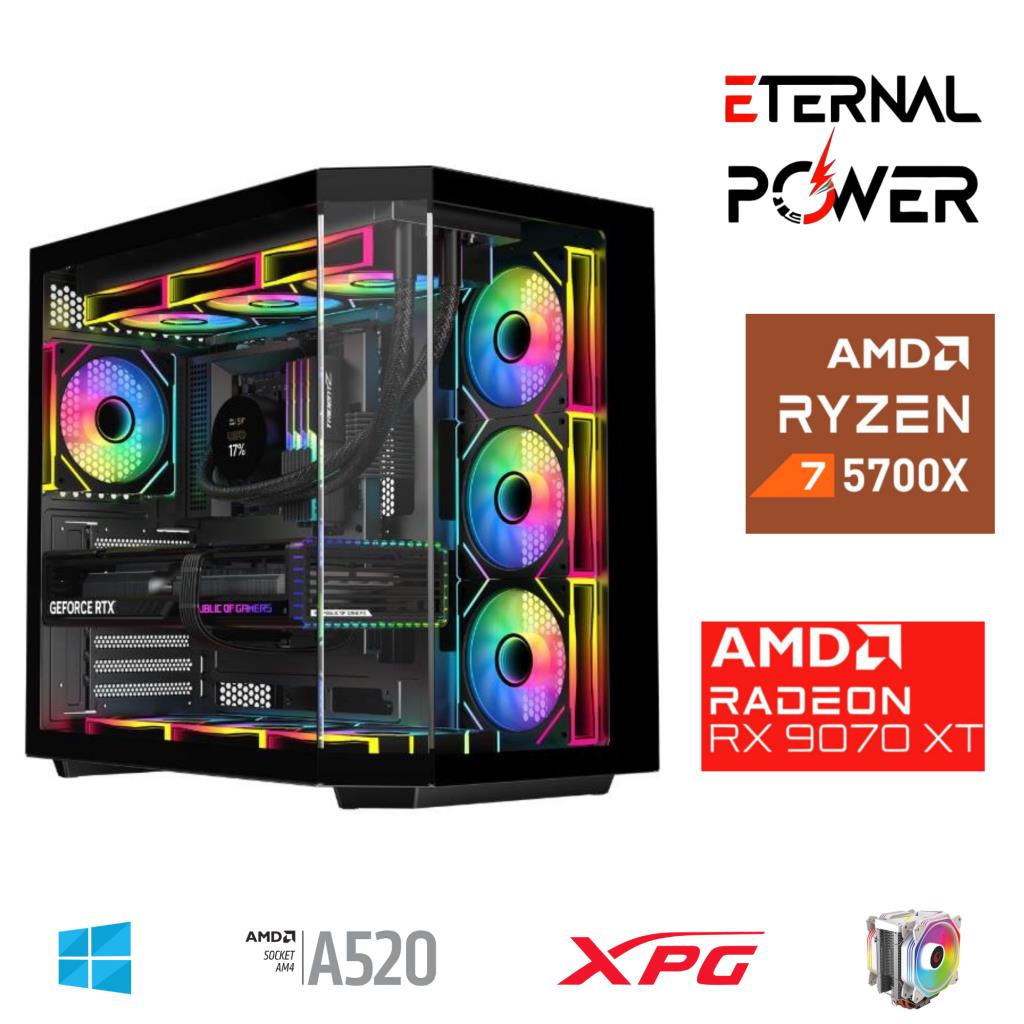 ETERNAL POWER RYZEN 7 5700X 32G DDR4 1TB M.2 RX9070XT A520 A750W
