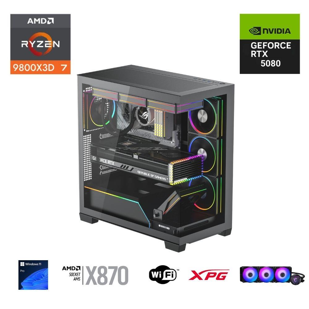 ETERNAL POWER RYZEN 7 9800X3D 32GB DDR5 2TB M.2 RTX 5080 X870 WIFI 1000W 360M
