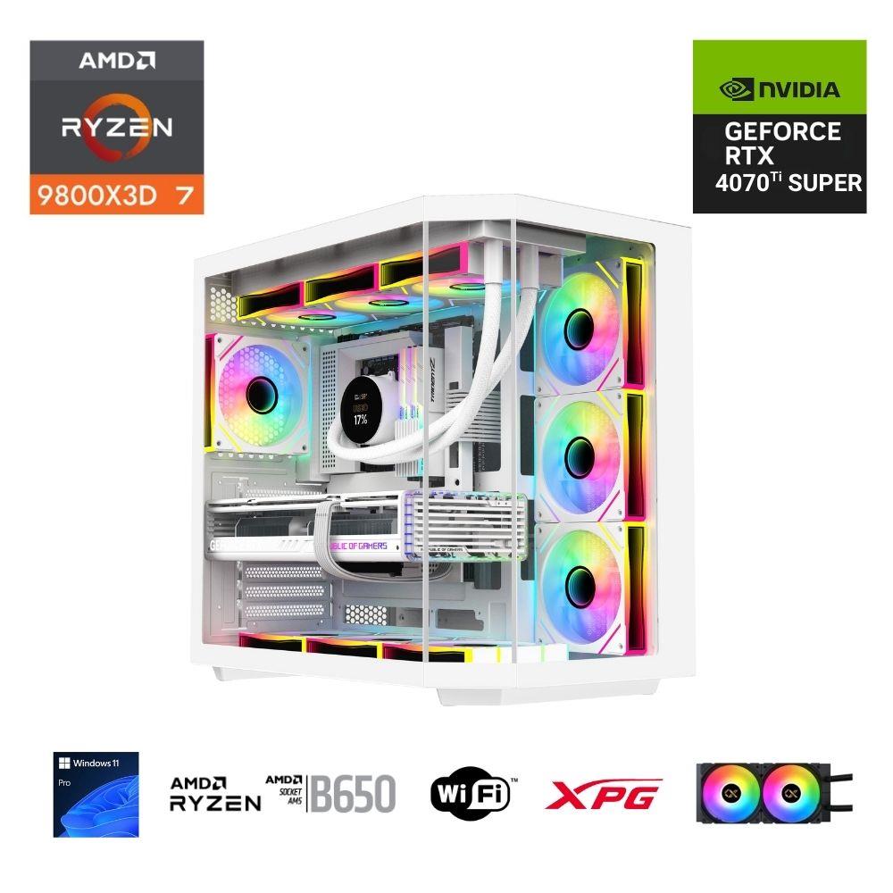 ETERNAL POWER  RYZEN 7 9800X3D 64GB DDR5 1TB M.2  RTX 4070Tİ SUPER B650 WIFI 750W 240M