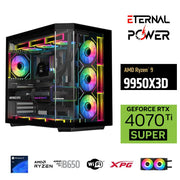 ETERNAL POWER  RYZEN 9 9950X3D 32GB DDR5 1TB M.2  RTX 4070Tİ SUPER B650 WIFI 750W 240M