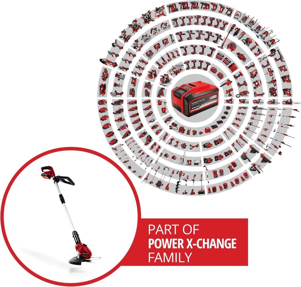 Einhell Akülü Kenar Kesme GE-CT 18 Li Solo Power X-Change (Li-Ion, 18V, 8500 dev/dak, dönebilir ve eğilebilir motor başlığı, Flowerguard, akü ve şarj cihazı dahil değildir) - 3411172 Teşhir