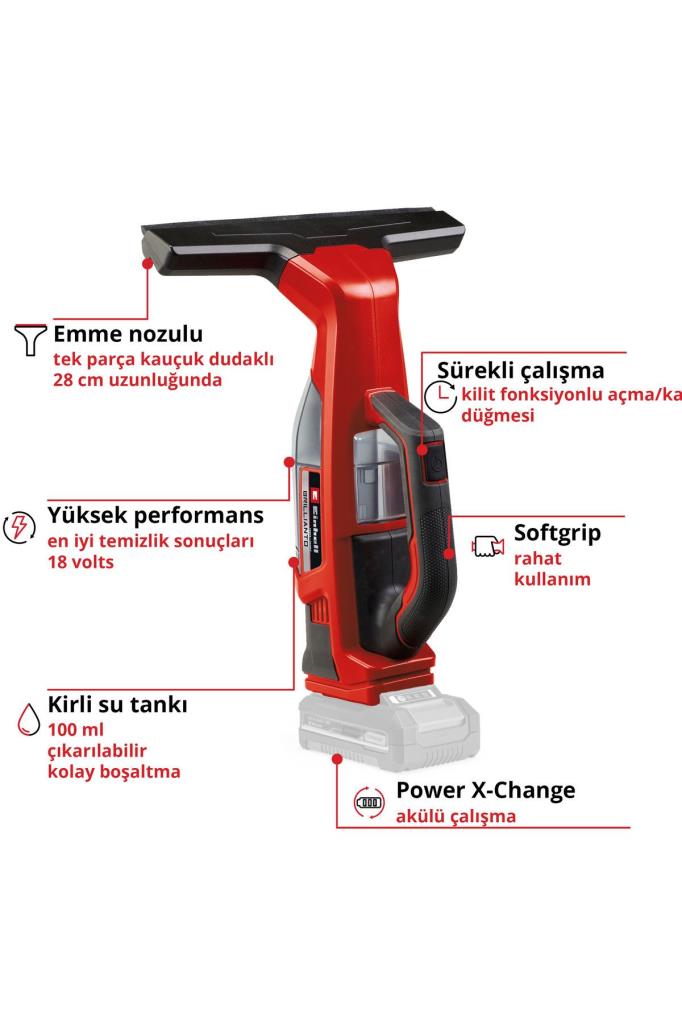 Einhell Brillianto Şarjlı Cam Silme Makinesi Teşhir