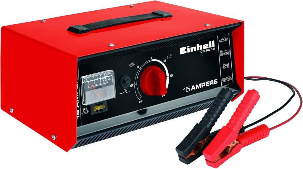 Einhell Akü Şarj Cihazı CC-BC 15 (dahili ampermetre, çelik sac gövde, aşırı yük ve ters polarite koruması, şarj kablosu dahil) - 1075031 Outlet