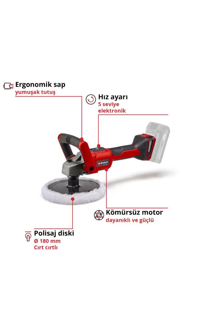 Einhell CE-CP 18/180 Li E Aküsüz Polisaj Makinesi