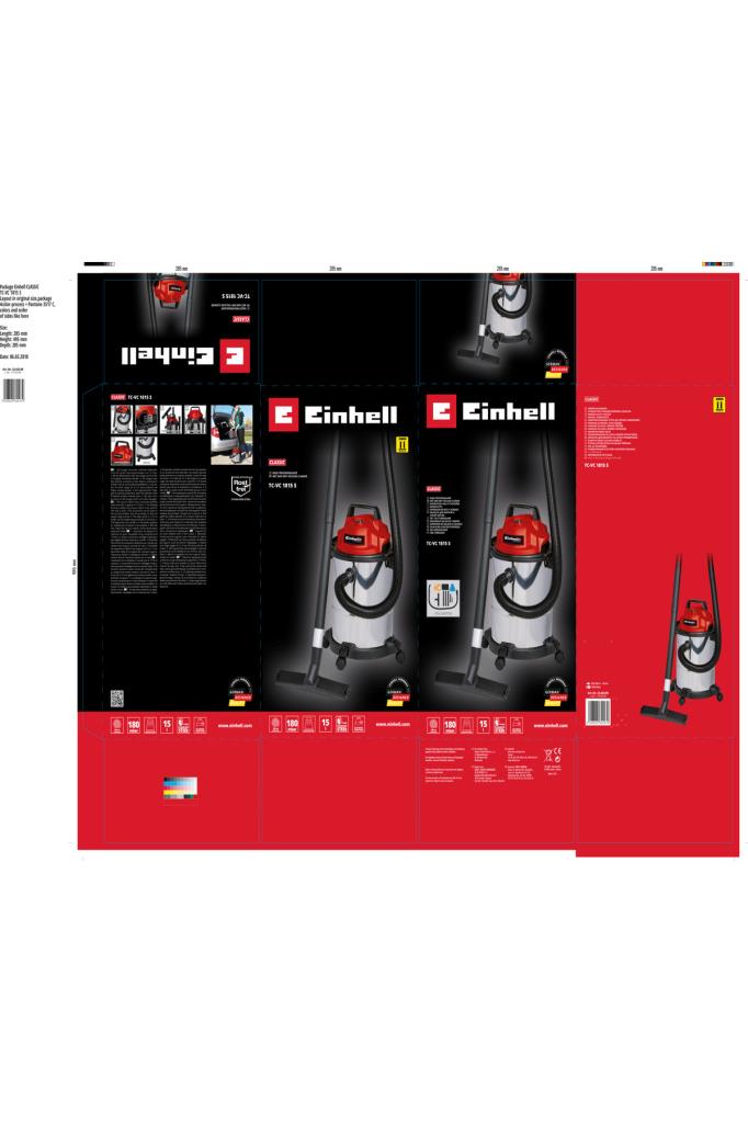 مخرج مكنسة كهربائية للتنظيف الرطب والجاف من Einhell TC-VC 1815 S بقوة 1250 واط