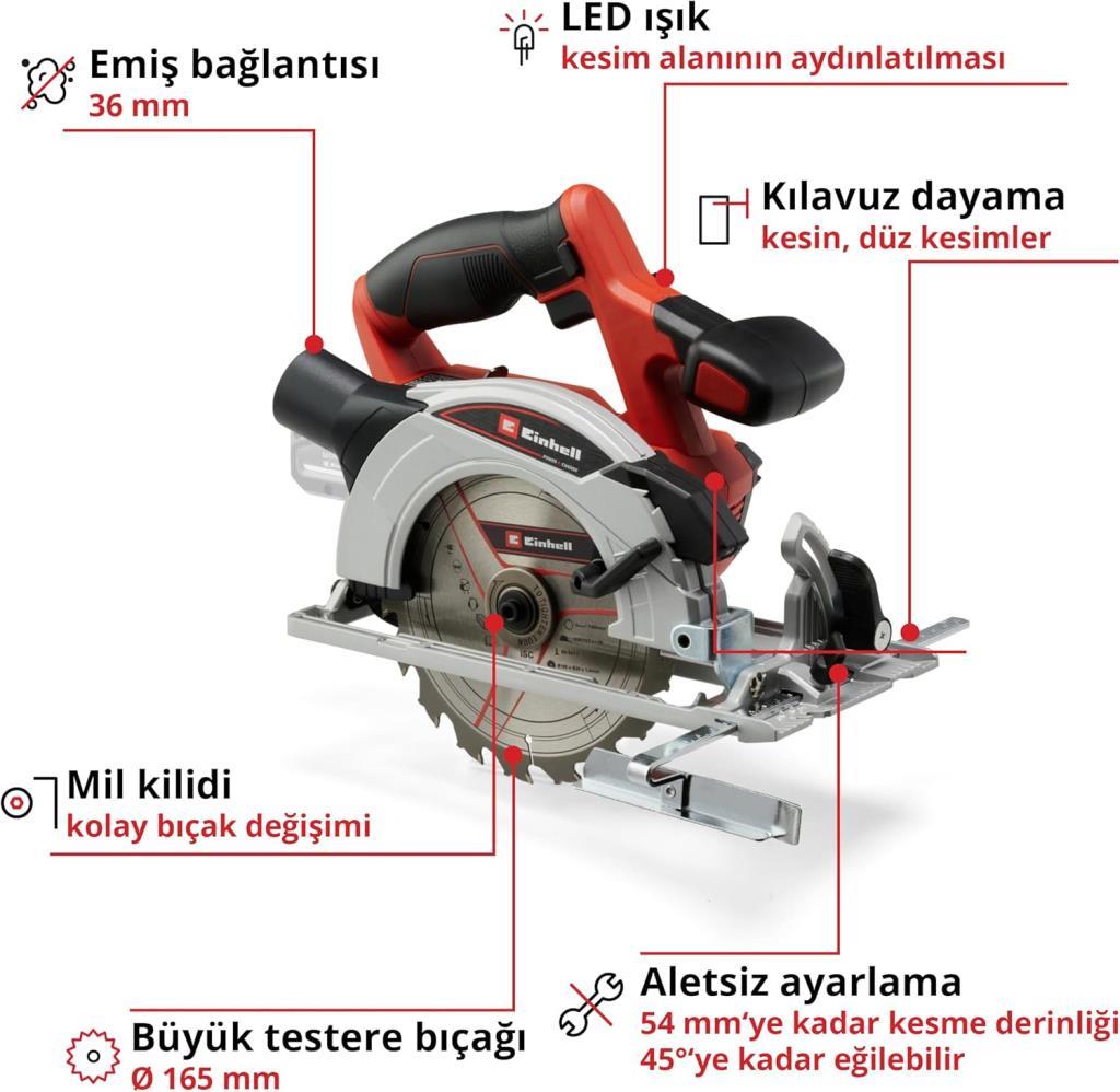Einhell TE-CS 18/165-1 Li-Solo Akülü Daire Testere Outlet