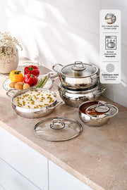 Emsan Cemre 8 Parça Çelik Tencere Seti Outlet