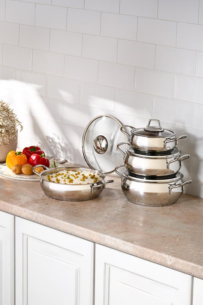 Emsan Cemre 8 Parça Çelik Tencere Seti Outlet