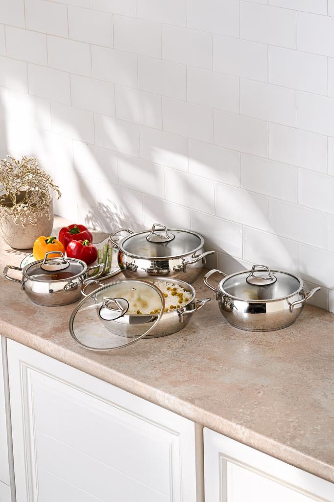 Emsan Cemre 8 Parça Çelik Tencere Seti Outlet