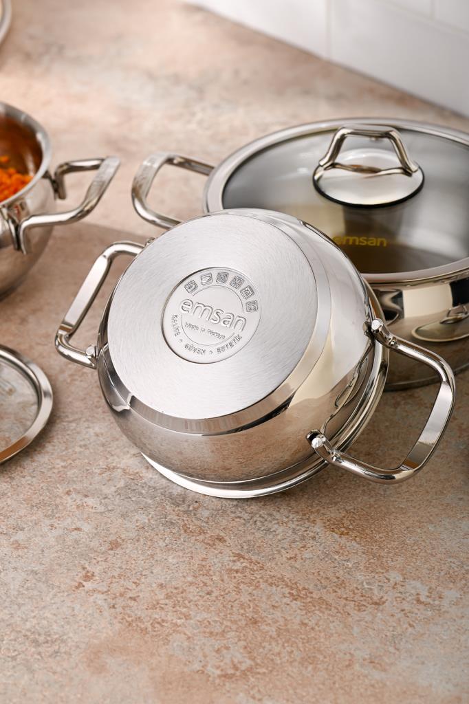 Emsan Cemre 8 Parça Çelik Tencere Seti Outlet
