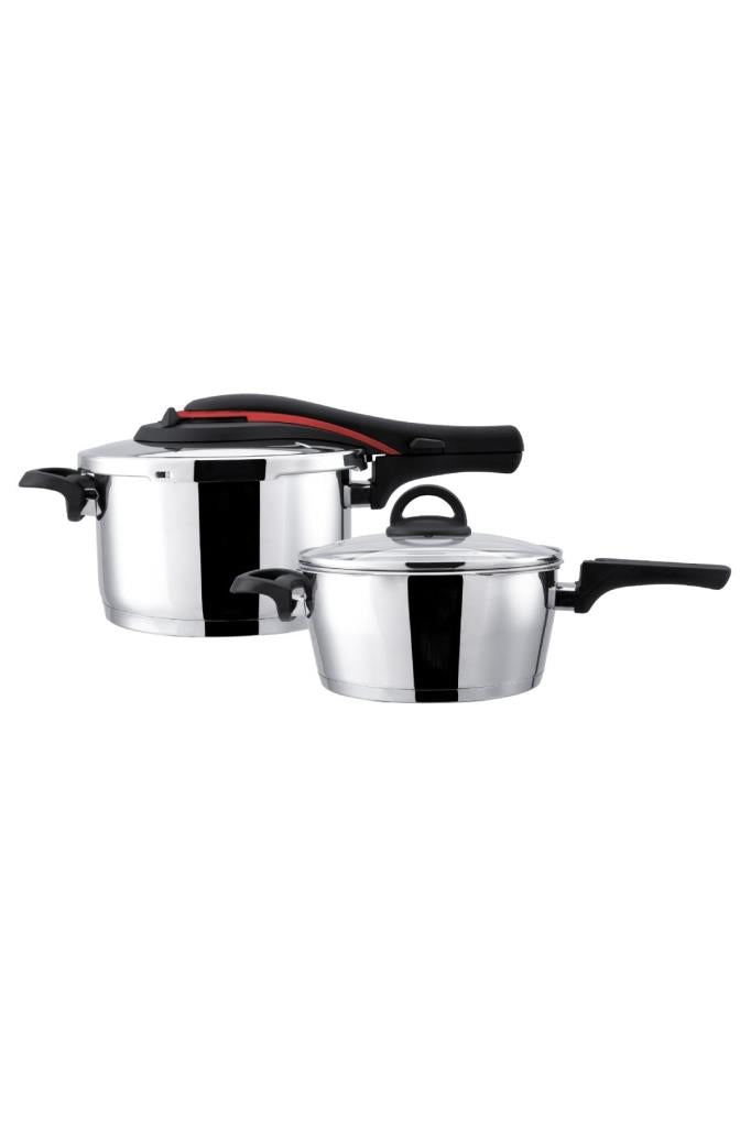 Emsan Up-line Kırmızı 4 lt + 6 lt Düdüklü Tencere Seti Outlet