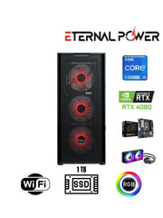 ETERNAL POWER  Intel i9 14900K RTX 4080 Gaming PC | 16GB DDR5 | 1TB NVMe M.2 | B760M WiFi | 750W | 240mm Sıvı Soğutma