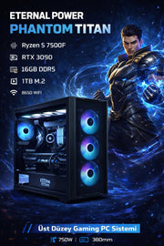 Eternal Power PHANTOM TITAN Ryzen 5 7500F RTX 3090 16GB DDR5 1TB M.2 B650 WIFI 750W 360mm Gaming PC