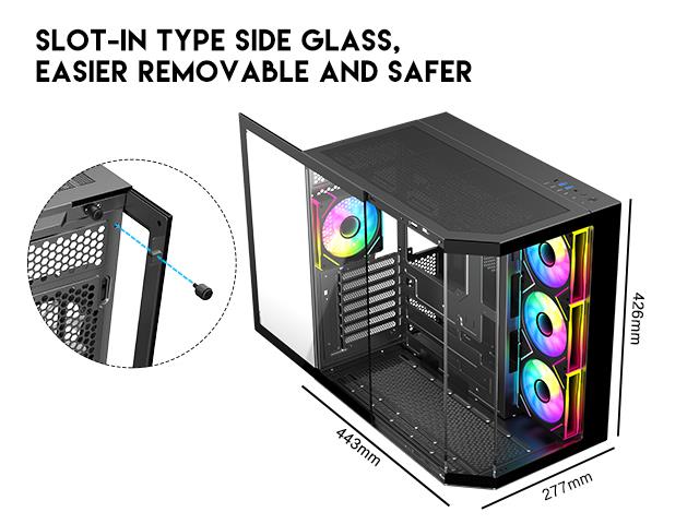 Eternal Pro X Aqua Siyah Oyuncu Kasası + 650W Güç Kaynağı (X EP65)