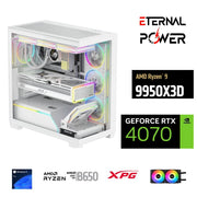 ETERNAL POWER RYZEN 9 9950X3D 32GB DDR5 1TB M.2 RTX 4070 B650 750W 240M