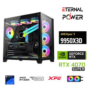 ETERNAL POWER  RYZEN 9 9950X3D 32GB DDR5 1TB M.2  RTX 4070 SUPER B650 750W 240M